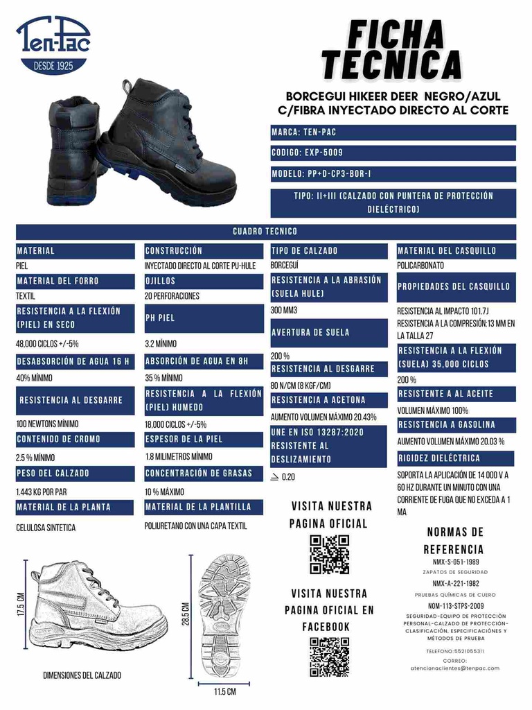 EXP-5009 BORCEGUI HIKER DEER NEGRO-AZUL